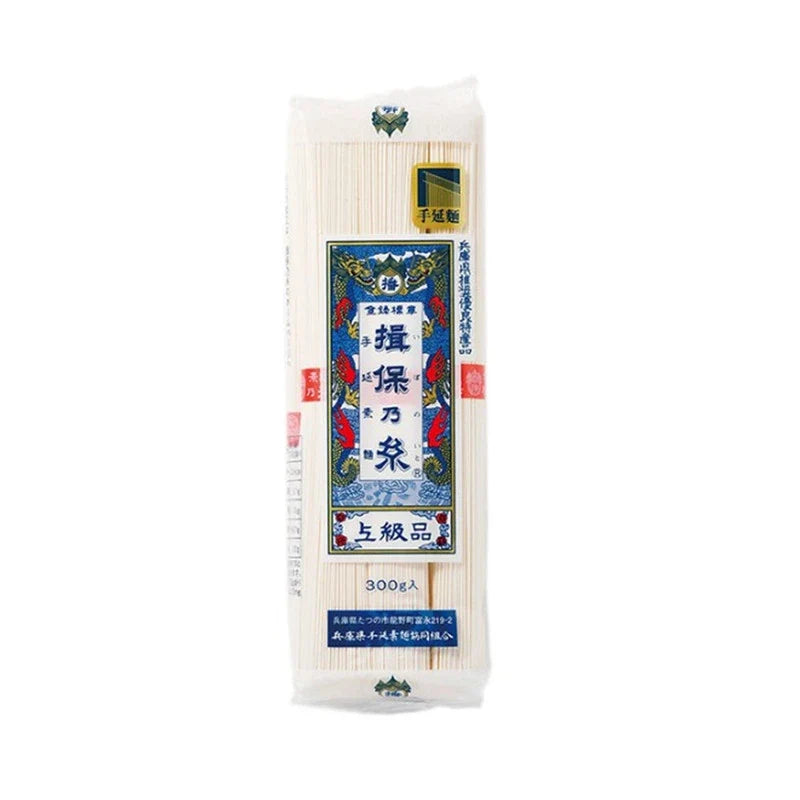 Kanesu Seimen Tenobe Ibonoito Somen dry noodles in four 300g bags, thin Japanese wheat noodles for cooking or salads.