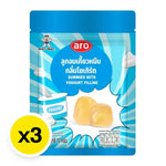 ARO Gummy Yogurt snack pack, 72g x3, colorful gummy candies with yogurt flavor in clear packaging.