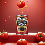 Heinz Cream of Tomato Soup in a bowl, showcasing smooth, creamy tomato soup with a vibrant red color and rich texture.