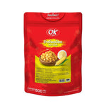 OK Shake Powder Popcorn Flavor 500g jar, dry grocery product with popcorn seasoning powder for flavoring popcorn.