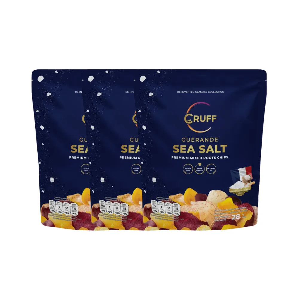 Colorful Cruff Premium Crispy Fried Potato Chips by Greyhonde Sea, a vibrant snack with crispy texture and assorted flavors.
