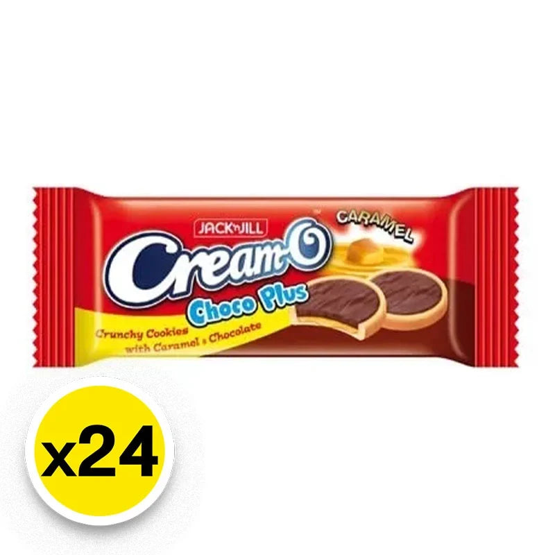 Cream-o Plus Caramel snack pack with 24 individual 13g candies, featuring creamy caramel flavor from CREAM-O.