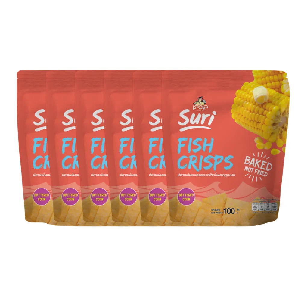 Chaolay Fish Crisps in 100g packs, stacked in a box, colorful packaging for savory snack lovers, CHAOLAY brand confectionery.