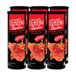 Tasto Signature Inclusion Crisps Carolina Reaper snack bag, spicy confectionery with fiery pepper flavor in 102g package