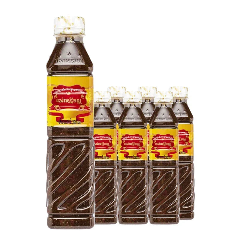Maerien Fermented Fish Sauce 380ml bottle, traditional Asian condiment, with dark liquid and label, in a dry grocery setting