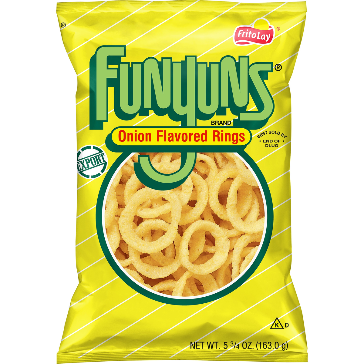 Crunchy Funyuns onion flavored rings, a popular snack from the Funyuns brand, with golden crispy texture and onion seasoning.