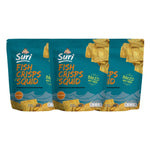 Chaolay Fish Crisps with Squid, 40g packages, featuring crunchy seafood snack with squid flavor in a three-pack.