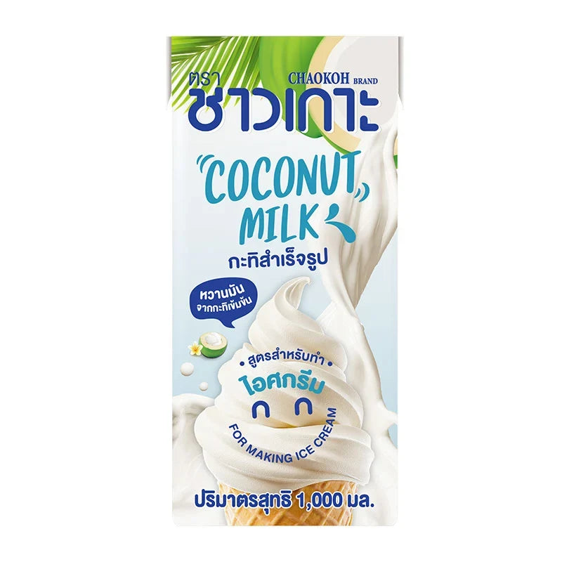 Chaokoh Coconut Milk 1L bottle, a creamy coconut milk product for cooking and baking in dry grocery section.