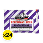 Fisherman's Friend Black Currant lozenges in a clear wrapper, part of the dry grocery snacks and confectionery collection.