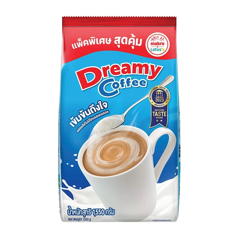 DREAMY Dreamy Creamer 1.55kg dry grocery package with a white and blue label, showing the creamy powdered coffee creamer.