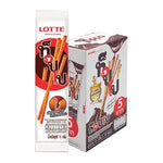 Toppo Cocoa Pretzel Stick with chocolate filling, 11g snack from TOPPO, showcasing crunchy pretzel coated with cocoa and chocolate inside.
