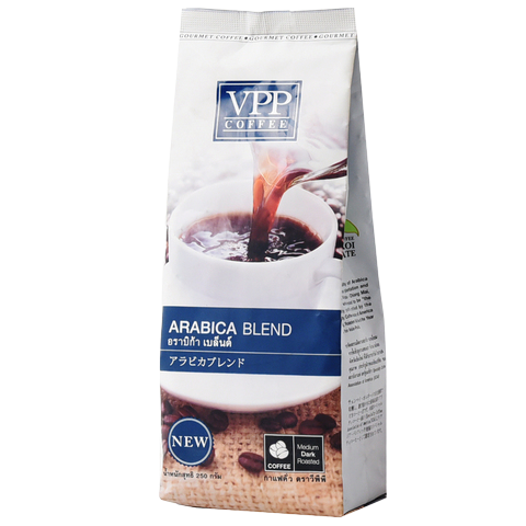 Vpp Arabica Coffee Blend drink in a glass, showcasing rich coffee color and smooth texture, ideal for coffee lovers.