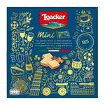 Loacker Italian gift box with assorted snack and confectionery wafers, 160g, featuring colorful packaging and individual chocolate treats.