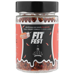Drama Queen Thai Crispy Chilli Clean in a clear container, showcasing vibrant red crispy chilli flakes for flavorful Thai cuisine.