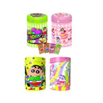 Shinchan Crayon Candy in mixed flavors including cola, lime, soda, and tamarind, colorful snack confectionery in bright packaging.
