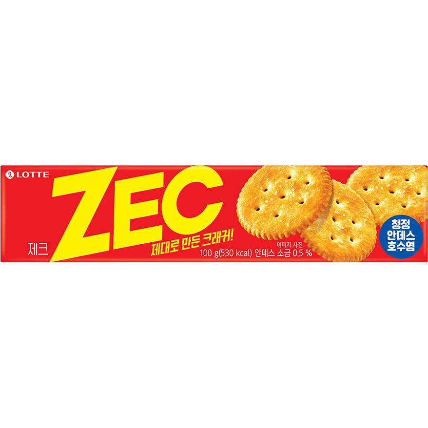 Lotte Zec Crackers confectionery snacks with colorful packaging, showcasing the crispy, sweet cracker treats.