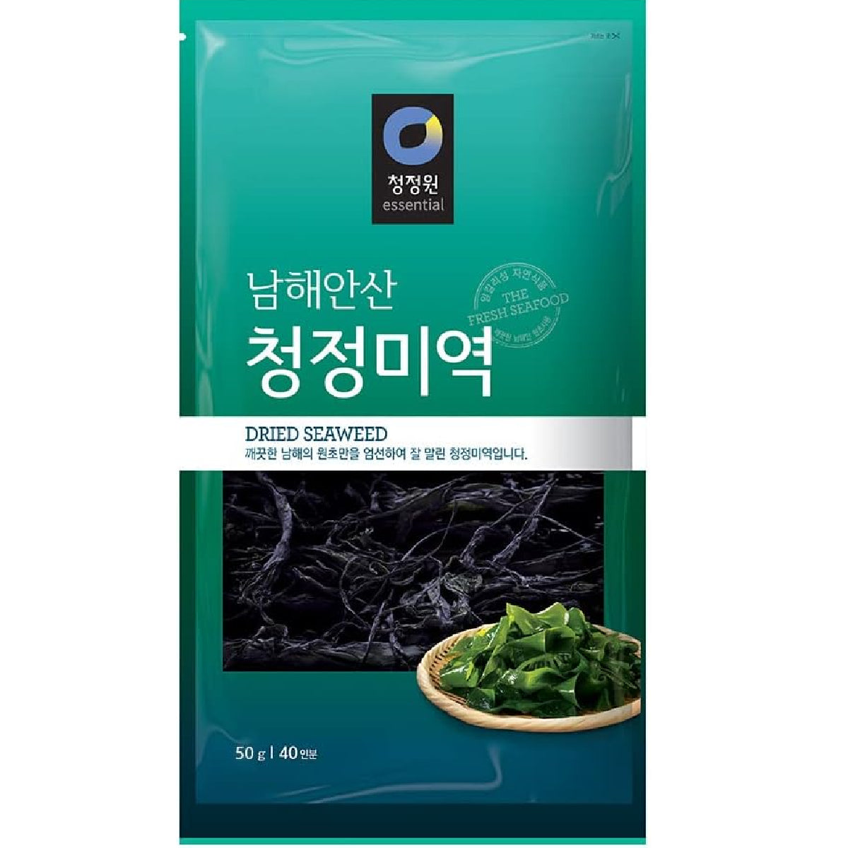 Dried seaweed from Chung Jung Won, savory and crispy Korean grocery snack, shown in a close-up image.
