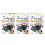Goldgreen Mini Rice Cookies with Nori Seaweed, 40g, a crunchy snack from THE GOLDGREEN brand, featuring rice and seaweed flavor.