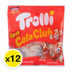 Trolli Sour Cola Club gummy candy pack featuring 12g x 12 pieces, colorful, chewy confectionery snack from Trolli.