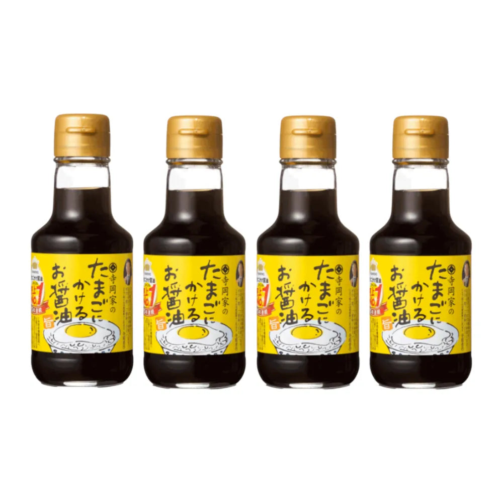 Teraoka soy sauce bottle from the dry grocery section, with label and cap visible, used for cooking and seasoning.