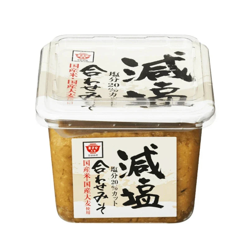 Bag of Masuya Miso Genen Awase Less Salt Miso made with Japanese rice, dry grocery product from MASUYA MISO brand.