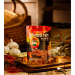 A ZHU Aju Mala Chili Original Formula in a 50g dry grocery package, featuring vibrant red chili peppers and spicy seasoning.