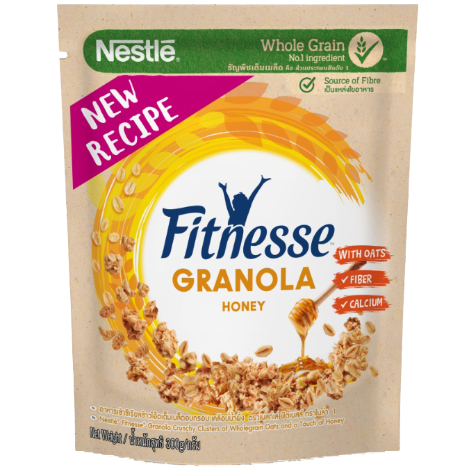 Nestle Fitnesse Granola Oats & Honey in a cereal box, showing the colorful packaging with oats and honey flavor imagery.