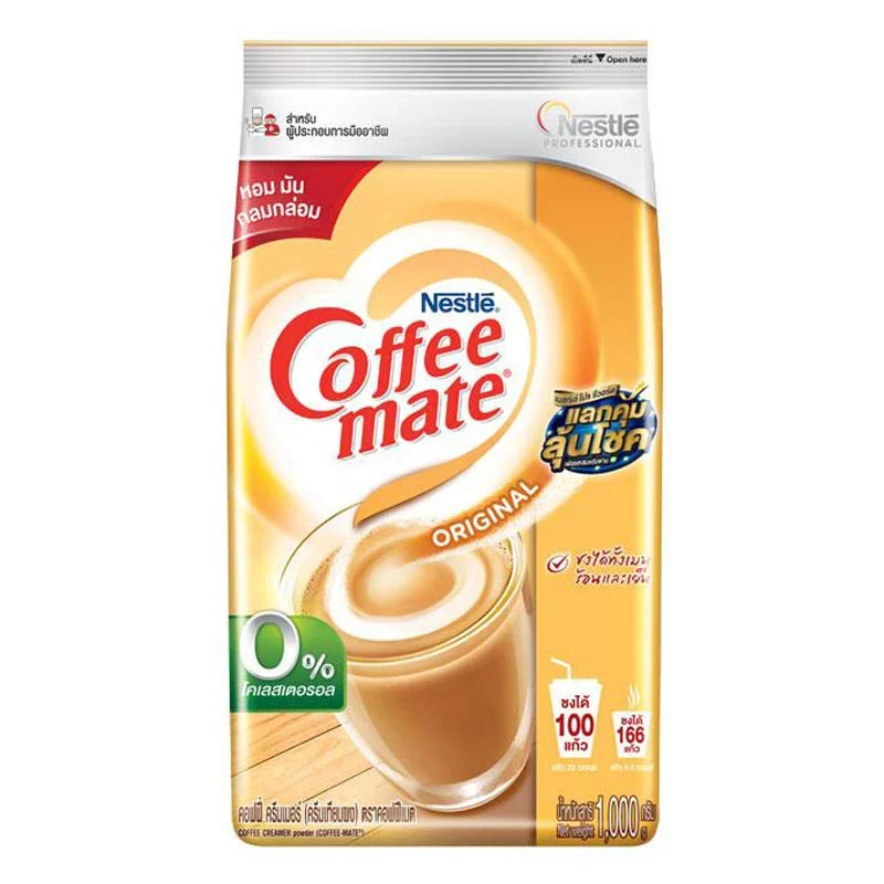 Coffee Mate Original non-dairy creamer 1kg, dry grocery product with powdered cream alternative in a clear container