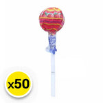 Chupa Chups fruit-flavored lolipop candies in 9.5g packs, 50 pieces, colorful confections from the Chupa Chups snack collection.