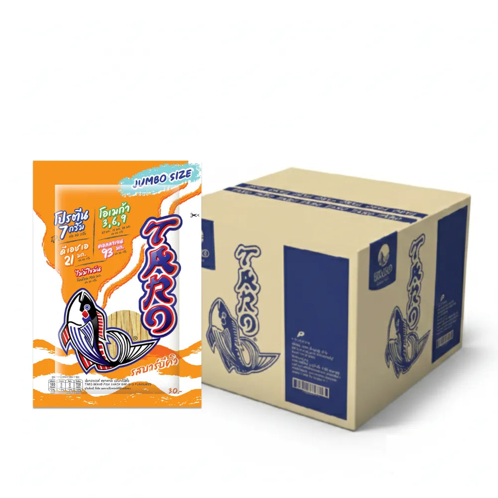TARO Taro Fish Snack Barbecue Flavored 30g, dry grocery seafood snack, 24-pack, crispy and flavorful seafood snack from TARO.