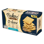 Bakers Choice Original Baked Crackers, crispy confectionery snacks arranged in a bowl, showcasing their golden, flaky texture.