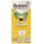 Belmio Colombia coffee capsules, 10-pack, for brewing rich Colombian coffee drinks, showcasing the capsule design and branding.