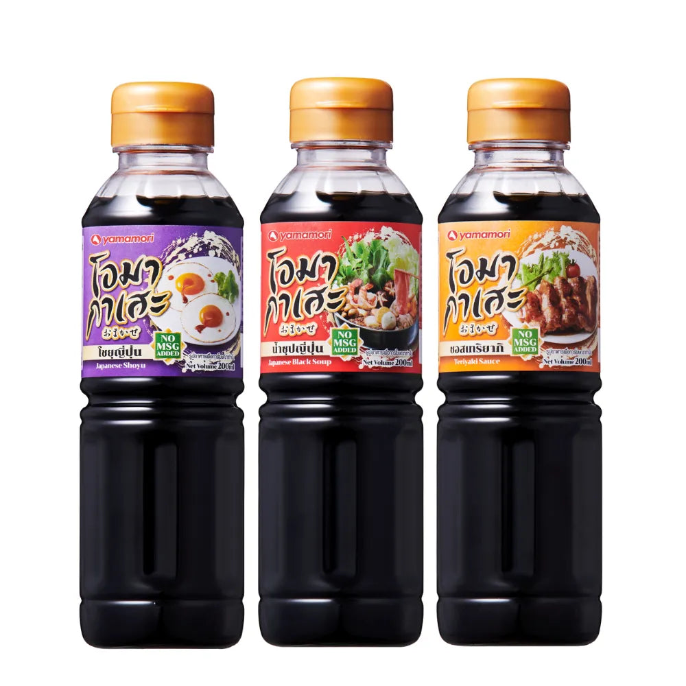 Omakase Seasoning Sauce Japanese Shoyu and Teriyaki sauce in 200ml bottle, ideal for Japanese cuisine and cooking.