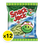 Snack Jack Green Pea Nori-Wasabi snack pack, 15g x12, dry grocery crunchy wasabi-flavored pea and nori snack portion
