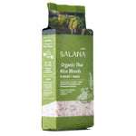 Salana 5 varieties of organic Thai rice blends in a 1kg package, showcasing different rice types in clear packaging.