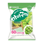 Orion My Gummy Green Grape Jelly 66g package showing colorful gummy candies with green grape flavor in a clear wrapper.