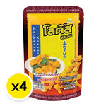 Lotus Chicken Stick BBQ Korean flavor snack pack, 40g x 4, dry grocery snack with crispy chicken sticks in BBQ seasoning.