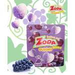 Zoda Wow Gummy Grape Flavor snack in 45g bag, colorful grape-shaped chewy confectionery candies.