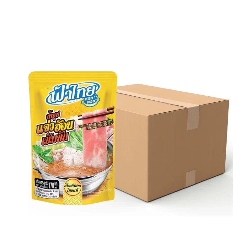 FATHAI Fathai Hot Pot Jaew Hon Soup 170ml bottle, dry grocery product, showing the soup's packaging and label.