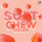 Thong Poon Peach Berry Gummy Jelly snack, real fruit flavor, 150g, colorful peach and berry-shaped confectionery.