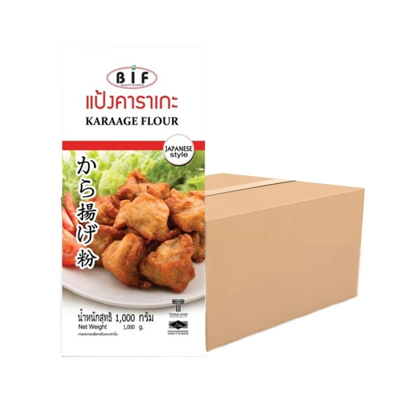 BIF Karaage Flour KAR in a dry grocery package, ideal for Japanese-style fried chicken coating and cooking.