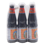 DEK SOM Boon Black Soy Sauce Formula 5 in three 940ml bottles, traditional dry grocery soy sauce from DEK SOM BOON