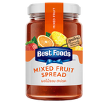 Jar of Best Foods Mix Fruit Jam with fresh fruit pieces visible inside, perfect for spreading on bread or toast