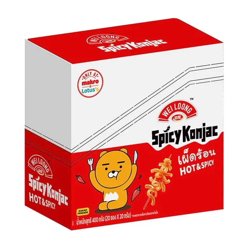 WEI Loong Konjac Hot and Spicy snack in 400g package, dry grocery snack with spicy flavor from WEI LOONG brand.