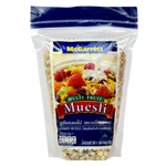 A bowl of McGarrett Multi Fruit Muesli with mixed dried fruits and grains, ready to serve as a nutritious breakfast or snack.