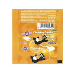 DR.BEAR soft fruity orange candies in 22g packs, shown in a colorful display of snack confectionery.