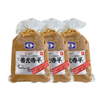 Marumo Aokimiso Zenkouji Daira Aka Miso Shinshu red miso paste in dry grocery packaging, traditional Japanese fermented seasoning