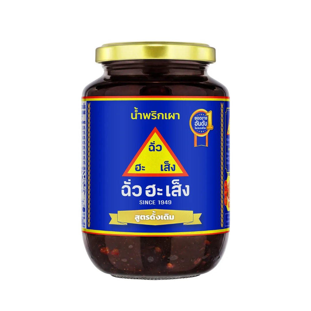 Chua HAH Seng Original Chilli Paste in 500g jar, dry grocery product with red chili paste visible in a glass jar.