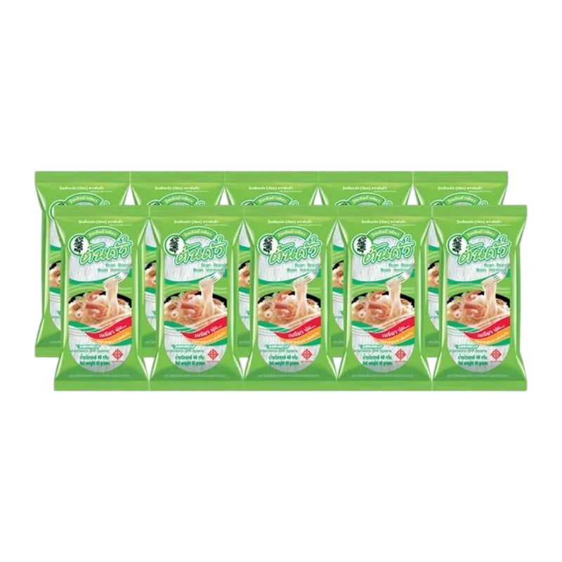 Dry Tonson Bean Vermicelli noodles in a clear package, ready for cooking, from the Tonson brand.