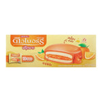 Dewberry Orange Fruit Pie Coating in 18.5g package, dry grocery snack, bright orange flavor, used for decorating or flavoring desserts.